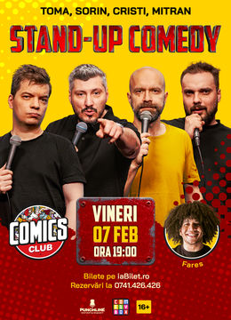 Stand-up cu Cristi, Toma, Sorin și Mitran la ComicsClub!