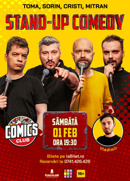 Stand-up cu Cristi, Toma, Sorin și Mitran la ComicsClub!