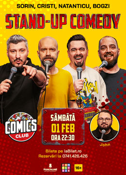 Stand-up cu Cristi, Sorin, Natanticu și Bogzi la ComicsClub!