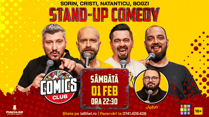 Stand-up cu Cristi, Sorin, Natanticu și Bogzi la ComicsClub!