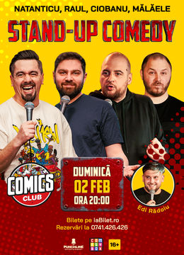 Stand-up cu Natanticu, Raul, Andrei Ciobanu și Mălăele la ComicsClub!