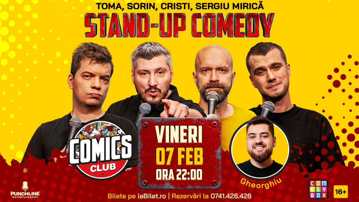 Stand-up cu Cristi, Toma, Sorin și Mirică la ComicsClub!