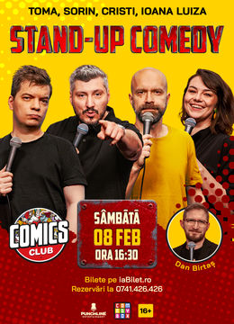 Stand-up cu Cristi, Toma, Sorin și Ioana Luiza la ComicsClub!