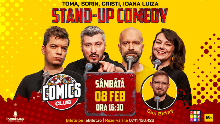 Stand-up cu Cristi, Toma, Sorin și Ioana Luiza la ComicsClub!