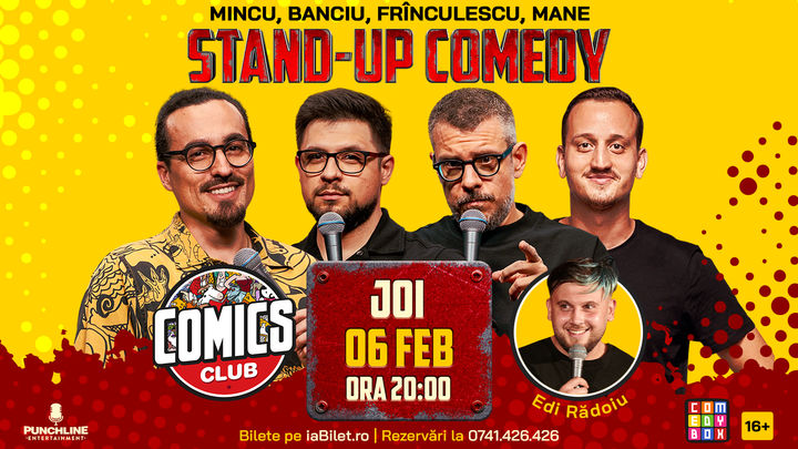 Stand-up cu Maria, Banciu, Mirică și Mane Voicu la ComicsClub!