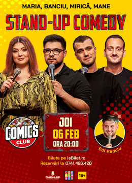 Stand-up cu Maria, Banciu, Mirică și Mane Voicu la ComicsClub!