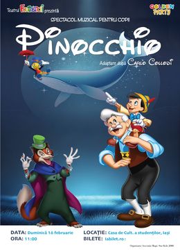 Iasi: Pinocchio - Spectacol muzical pentru copii