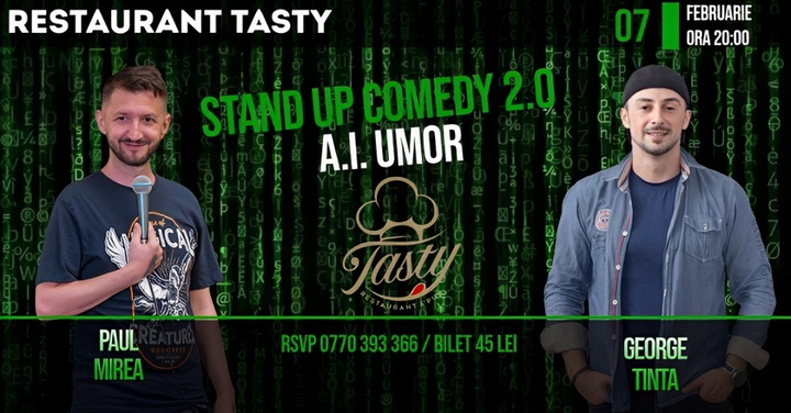 Baia Mare: Stand-up Comedy 2.0 A.I. Umor cu George Țintă și Paul Mirea