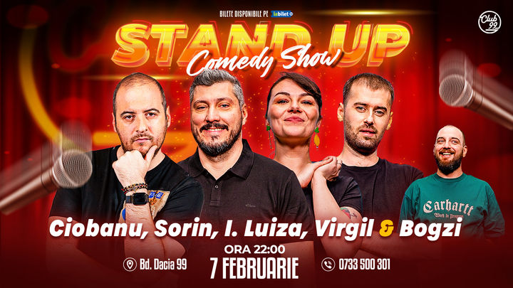 Stand up Comedy cu Andrei Ciobanu, Sorin Pârcălab, Ioana Luiza, Virgil Ciulin - Bogzi la Club 99