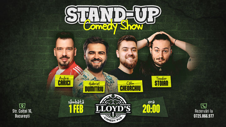 Stand-up Comedy cu Andrei Garici, Gabriel Dumitriu, Călin Gheorghiu & Teo Stoian