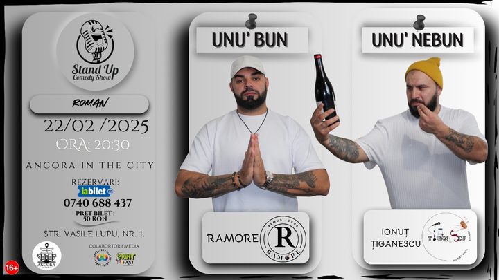 Roman: Stand-Up Comedy cu Ramore și Ionuț Țigănescu - "Unu' bun, unu' nebun"