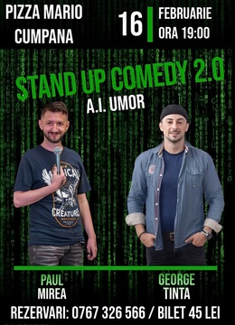 Cumpăna: Stand-up Comedy 2.0 A.I. Umor cu George Țintă și Paul Mirea @ Pizza Mario