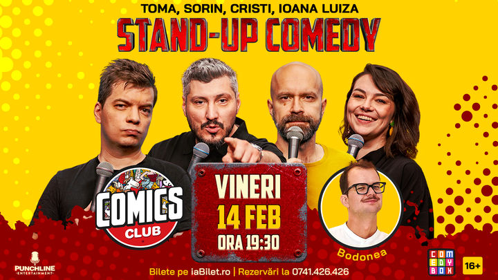 Stand-up cu Cristi, Toma, Sorin și Ioana Luiza la ComicsClub!