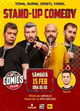 Stand-up cu Cristi, Toma, Sorin și Virgil la ComicsClub!