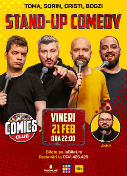 Stand-up cu Cristi, Toma, Sorin și Bogzi la ComicsClub!