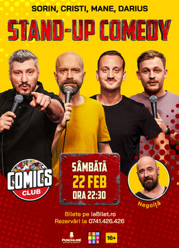 Stand-up cu Cristi, Sorin, Mane și Darius la ComicsClub!