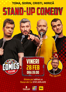 Stand-up cu Cristi, Toma, Sorin și Mirică la ComicsClub!