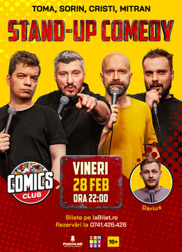 Stand-up cu Cristi, Toma, Sorin și Mitran la ComicsClub!