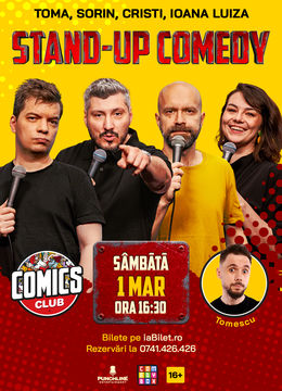 Stand-up cu Cristi, Toma, Sorin și Ioana Luiza la ComicsClub!