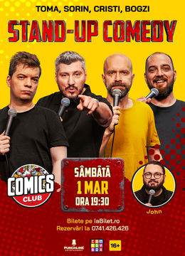 Stand-up cu Cristi, Toma, Sorin și Bogzi la ComicsClub!