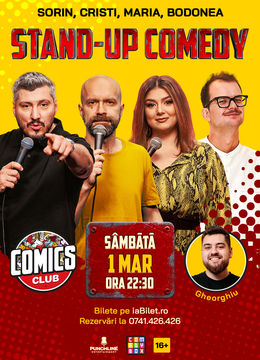 Stand-up cu Cristi, Sorin, Maria și Bodonea la ComicsClub!