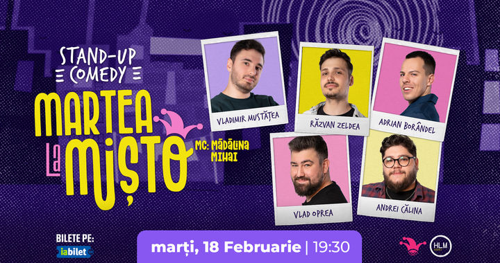 The Fool: Stand-up comedy cu Vlad Oprea, Andrei Călina, Adrian Borândel, Răzvan Zeldea și Vladimir Mustățea