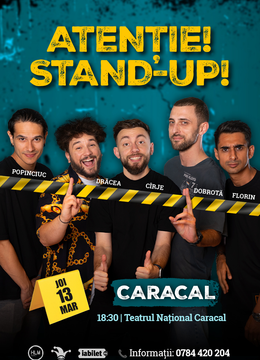 Caracal: Stand-up comedy cu Drăcea, Cîrje, Florin, Dobrotă și Popinciuc - 18:30