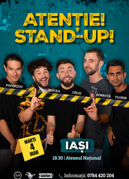 Iași - 18:30 - Stand-up comedy cu Drăcea, Cîrje, Florin, Dobrotă și Popinciuc