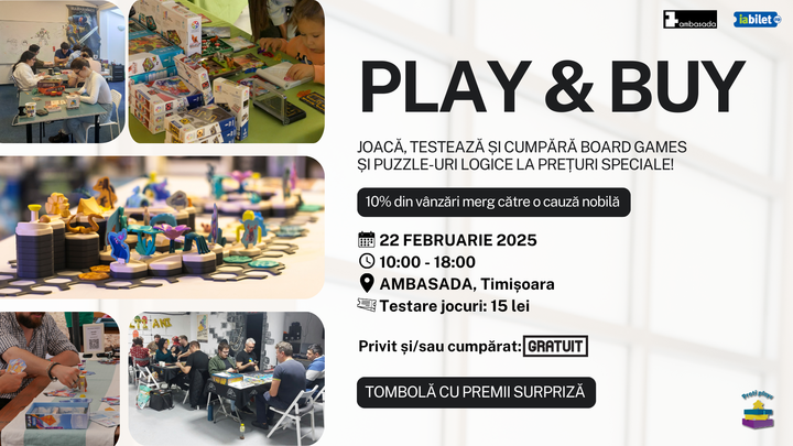 Timisoara: Play & Buy - joacă, testează și cumpără board games!