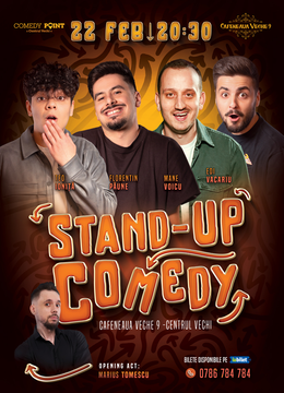 COMEDY POINT:  Stand-up Comedy cu Edi Vacariu, Florentin Păune, Teo Ioniță și Mane Voicu