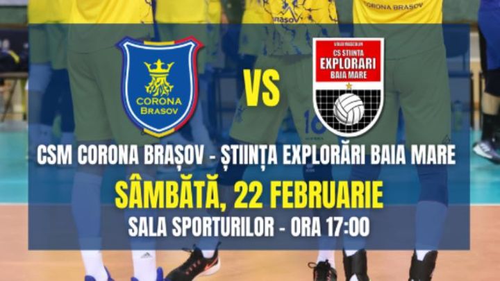 Brasov: Volei masculin CSM Corona Brașov - Stiinta Explorari Baia Mare