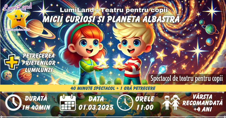 „Micii Curioși și Planeta Albastră” - Spectacol de teatru interactiv