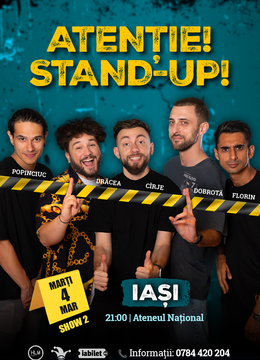 Iași - 21:00 - Stand-up comedy cu Drăcea, Cîrje, Florin, Dobrotă și Popinciuc