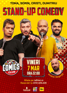 Stand-up cu Cristi, Toma, Sorin și Gabriel Dumitriu la ComicsClub!