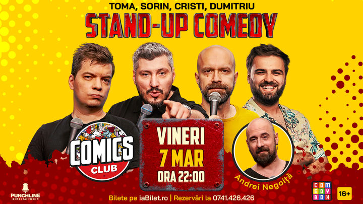 Stand-up cu Cristi, Toma, Sorin și Gabriel Dumitriu la ComicsClub!