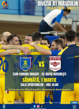 Brasov: Volei masculin CSM Corona Brașov - CS Rapid Bucuresti