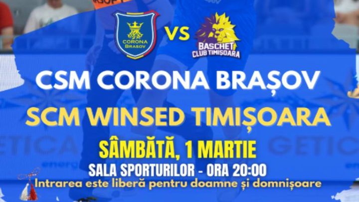 Brasov: Baschet CSM Corona Brasov - SCM Winsed Timisoara