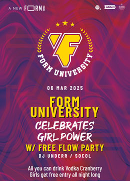 Cluj-Napoca: FORM University celebrates Girl Power w/ Free Flow Party