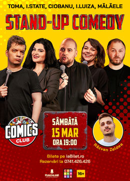 Stand-up comedy cu Toma, Andrei Ciobanu, Ioana State, Ioana Luiza și Bogdan Mălăele la ComicsClub!