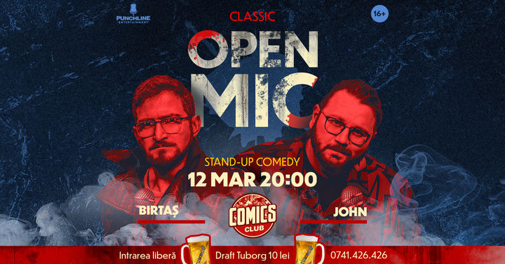 Stand-up Comedy OpenMic cu John și Dan la ComicsClub!