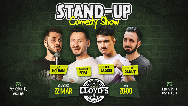 Stand-up Comedy cu Claudiu Popa, Teodor Abagiu, Petre Dănuț & Jan Holban