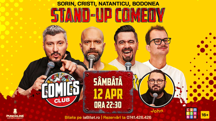 Stand-up Comedy cu Cristi, Sorin, Natanticu și Bodonea la ComicsClub!