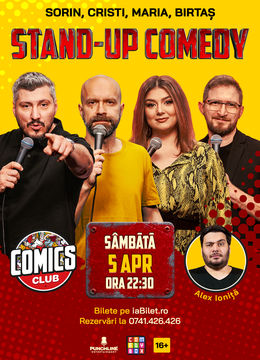 Stand-up Comedy cu Cristi, Sorin, Maria și Dan Birtaș la ComicsClub!