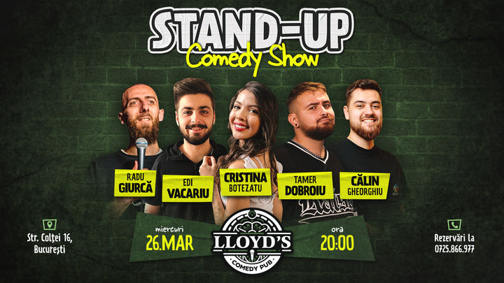 Stand-up Comedy cu Edi Vacariu, Radu Giurcă, Cristina Botezatu, Călin Gheorghiu & Tamer Dobroiu