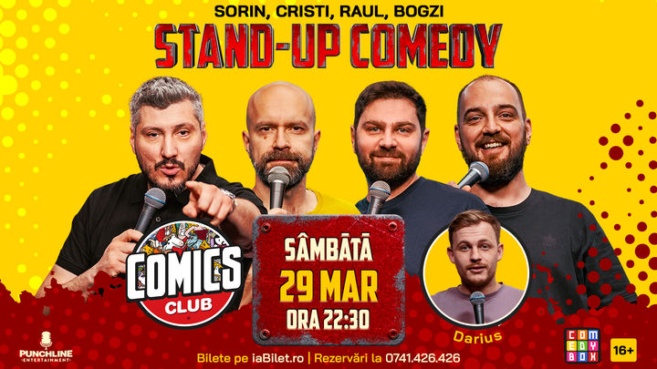 Stand-up Comedy cu Cristi, Sorin, Raul și Bogzi la ComicsClub!