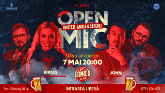 Stand-up Comedy OpenMic Invitați: Serghei și Anisia la ComicsClub!