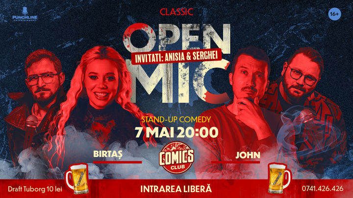 Stand-up Comedy OpenMic Invitați: Serghei și Anisia la ComicsClub!