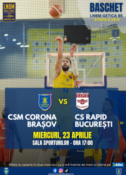 Brasov: Baschet CSM Corona Brasov - CS Rapid Bucuresti
