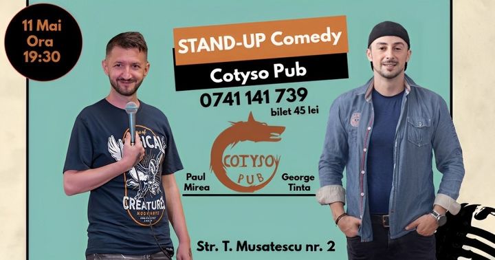 Mioveni: Stand-up Comedy 2.0 A.I. Umor cu George Țintă și Paul Mirea