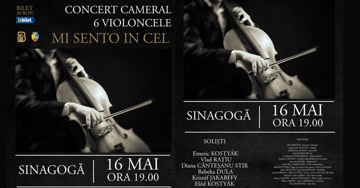 Bistrita: Mi Sento In Cel' - Concert Cameral cu sextetul de violoncele Cell'Opera